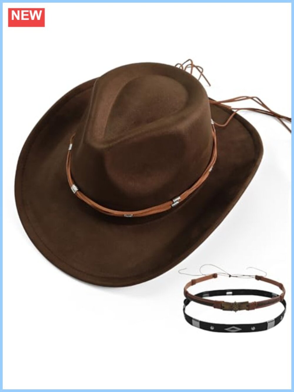 Felt Cowboy Hat Western Fedora Rancher Style w 3 Accessories Women